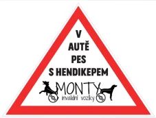 Nálepka na auto - V autě pes s hendikepem