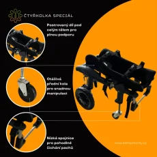 Invalidní vozíček na podporu všech 4 končetin  M 5,1-12kg  Speciál
