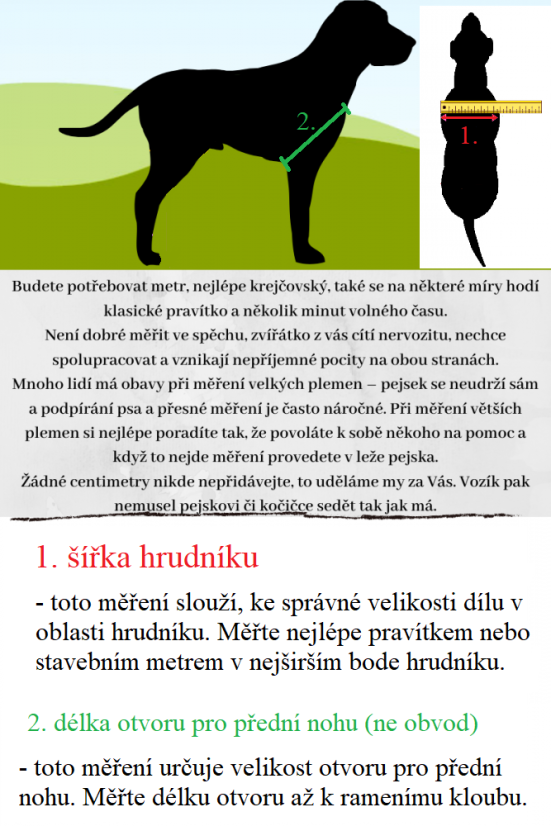 Přední díl na vozíček podporující přední končetiny